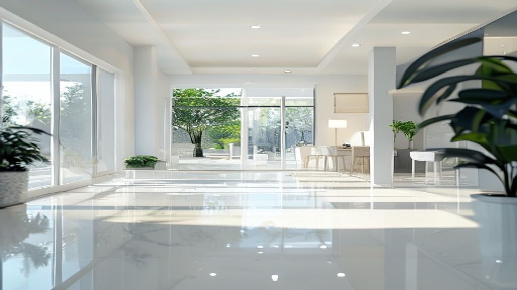 A spotless, freshly cleaned bright space