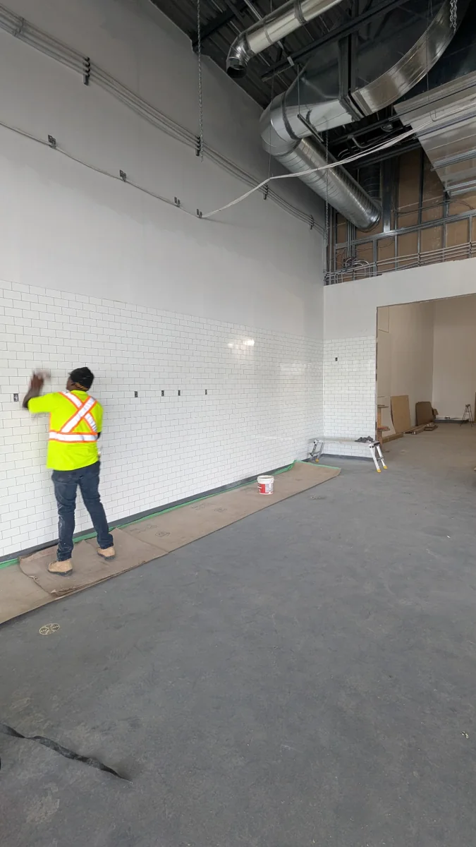 The crew on site during construction
