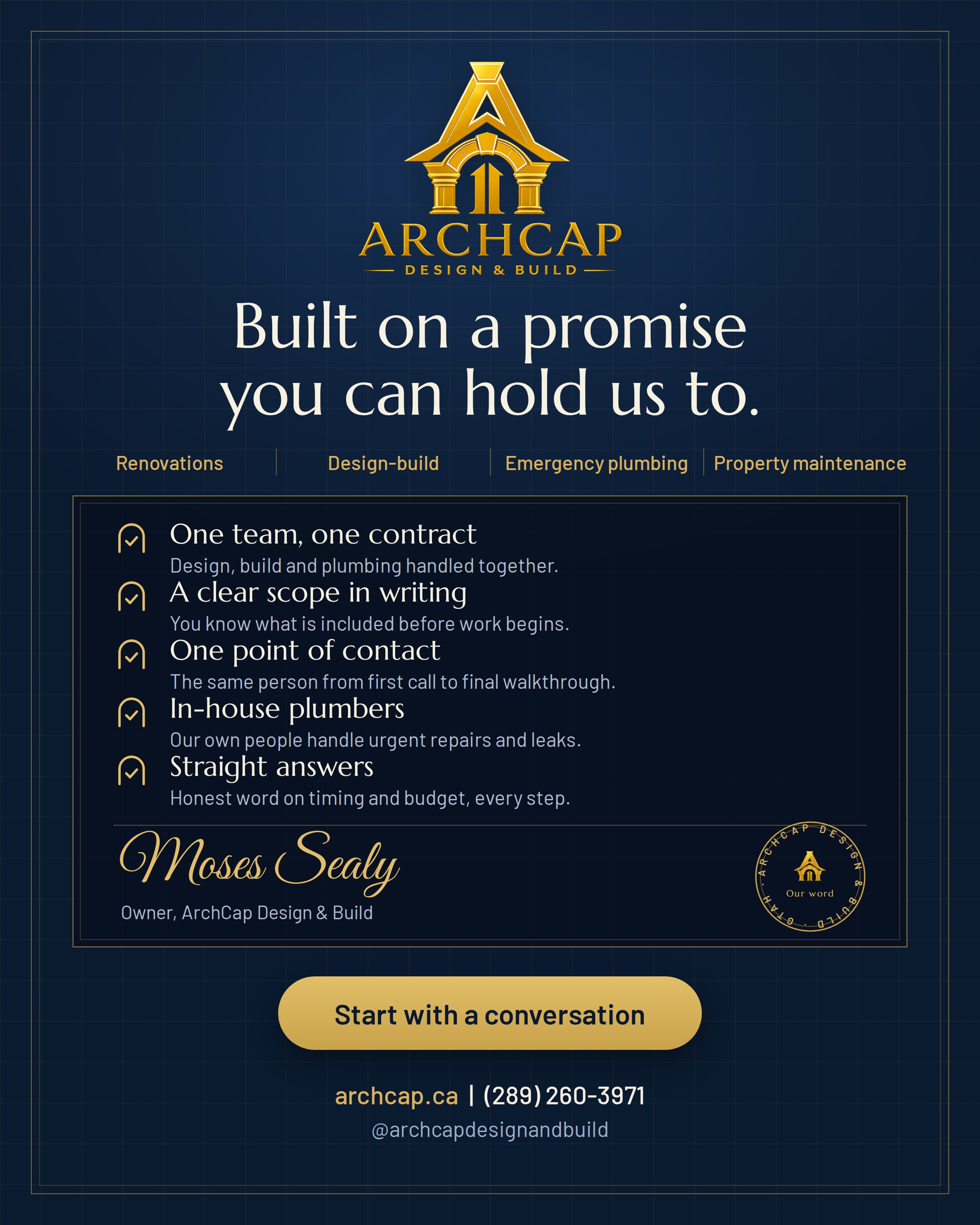 ArchCap on Instagram: Introducing ArchCap Design & Build—your trusted partner for renovations, design-build projects, emergency plumbing and p
